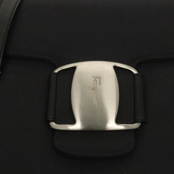 Salvatore Ferragamo Shoulder Bag Canvas Black - Picture 9 of 15